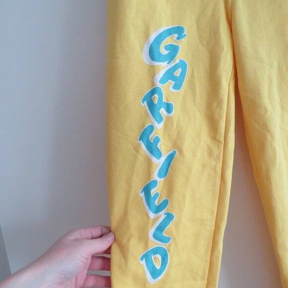 VINTAGE GARFIELD 1978 Yellow Cotton Joggers Pants Retro Cartoon - Size 26 Waist - Picture 6 of 10